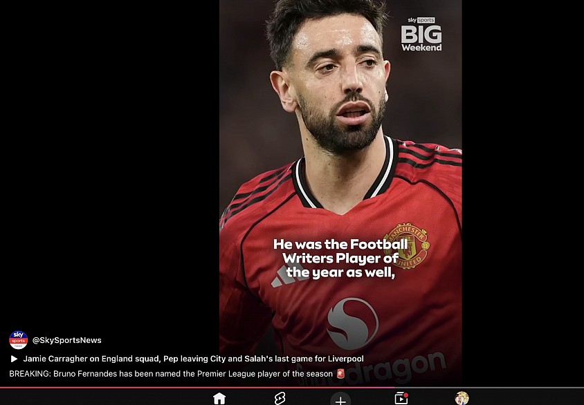 Bruno wins premier league player of the season
